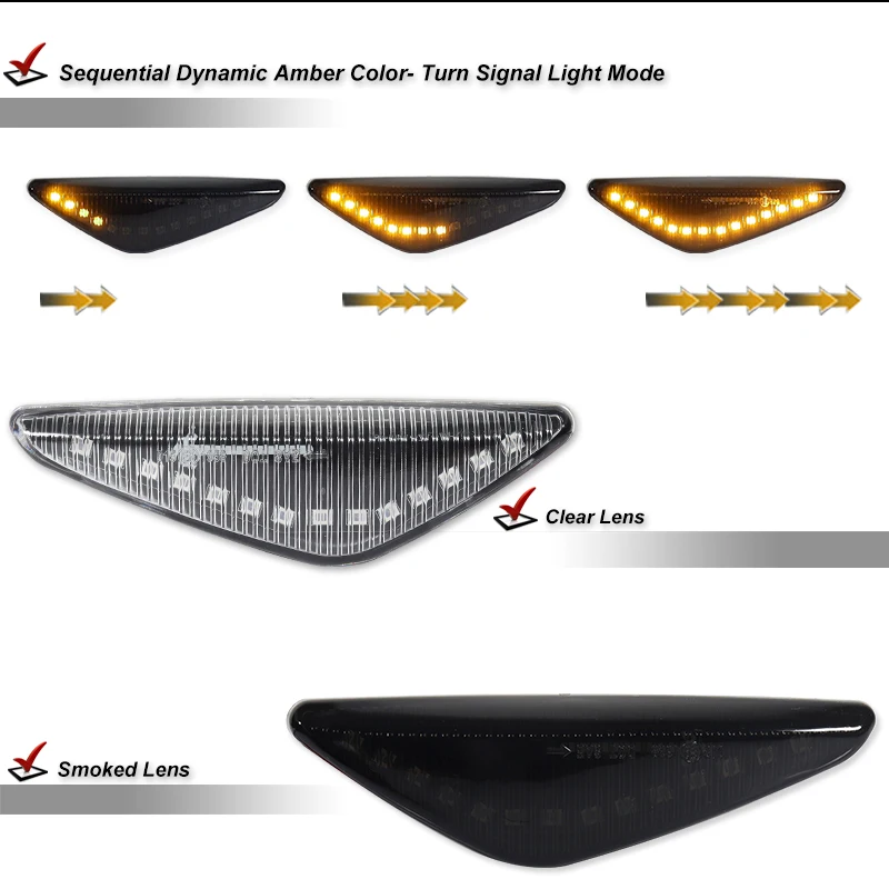 Per BMW X3 F25 2011-2017 X5 E70 2007-2013 (Non adatta X5M) X6 E71 E72 07-14 Indicatore LED dinamico Indicatore laterale Accessori di segnale