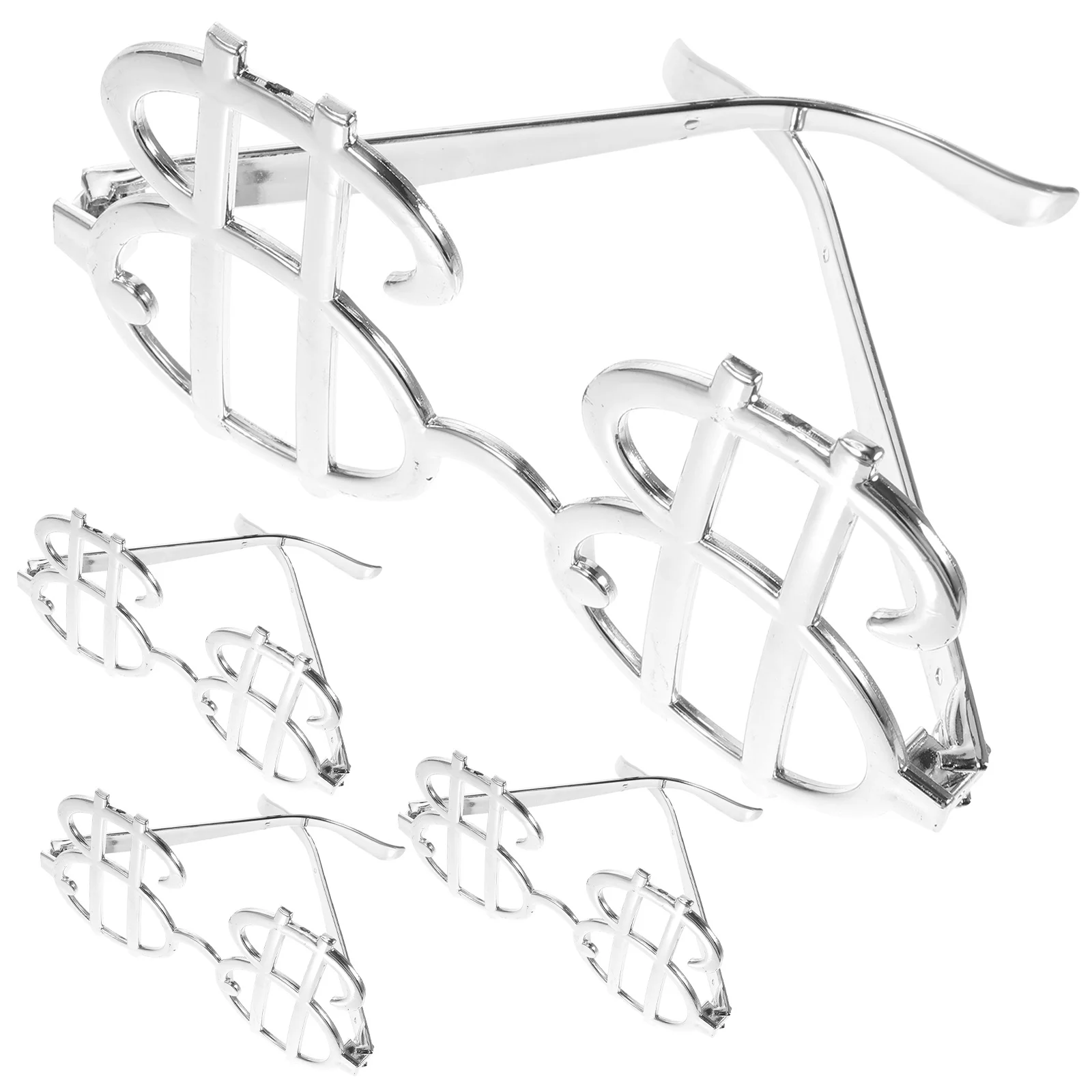 

4pcs Dollar Style Party Glasses Shiny Novelty Eyewear Lightweight Fun Props For Festivals Beach Parties Photo Booths Party