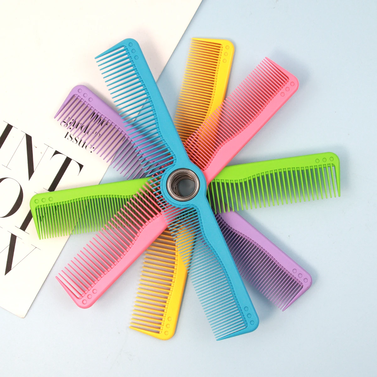 Cutting Comb Professional Spinning Anti-static Fidget Hair Combs Fidget Stress Relief Tool For Professional Hairdressing Cutting view 6