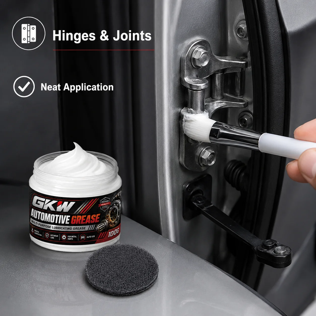 High Temperature and Water Resistant Multi-Purpose Lubricating Grease for Car Door Locks, Hinges, Chassis, and Small Metal Parts, Anti-Rust, Noise Reduction, Anti-Jamming, Long-Lasting Protective Lubricating Grease