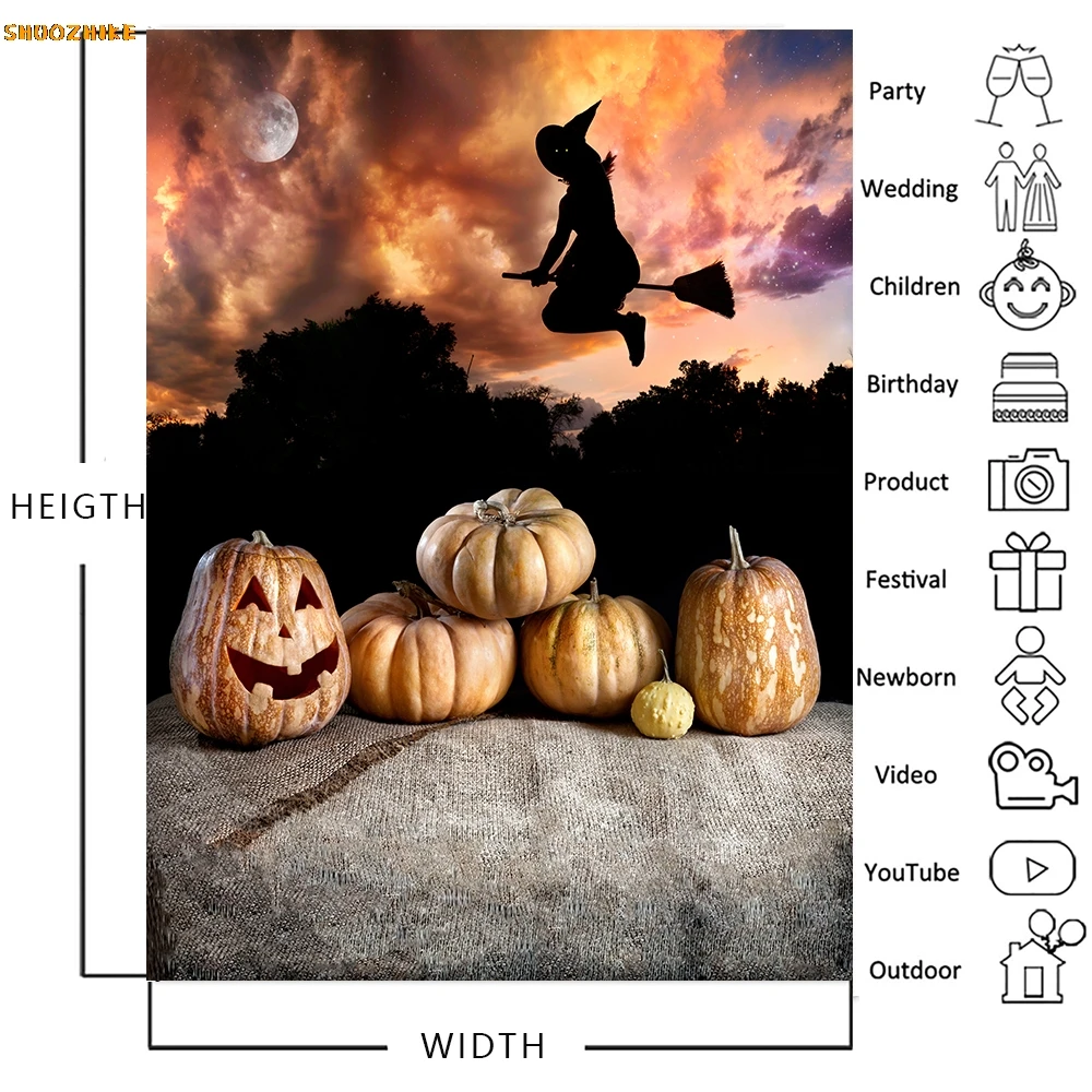 Fondo de fotografía Halloween fotófono noche Luna murciélago Castillo árbol gato bruja foto telones de fondo decoración de fiesta Accesorios