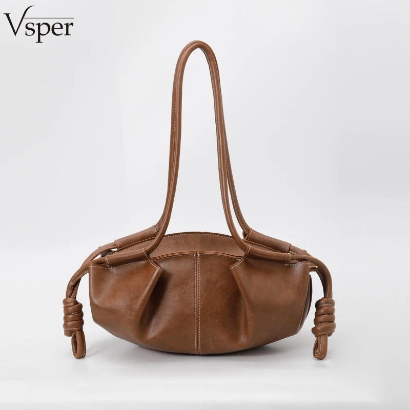 

Дизайнерские сумки через плечо Vsper, роскошные женские сумки из искусственной кожи, однотонная сумка-хобо, повседневная сумка для улицы и работы, сумка на плечо.