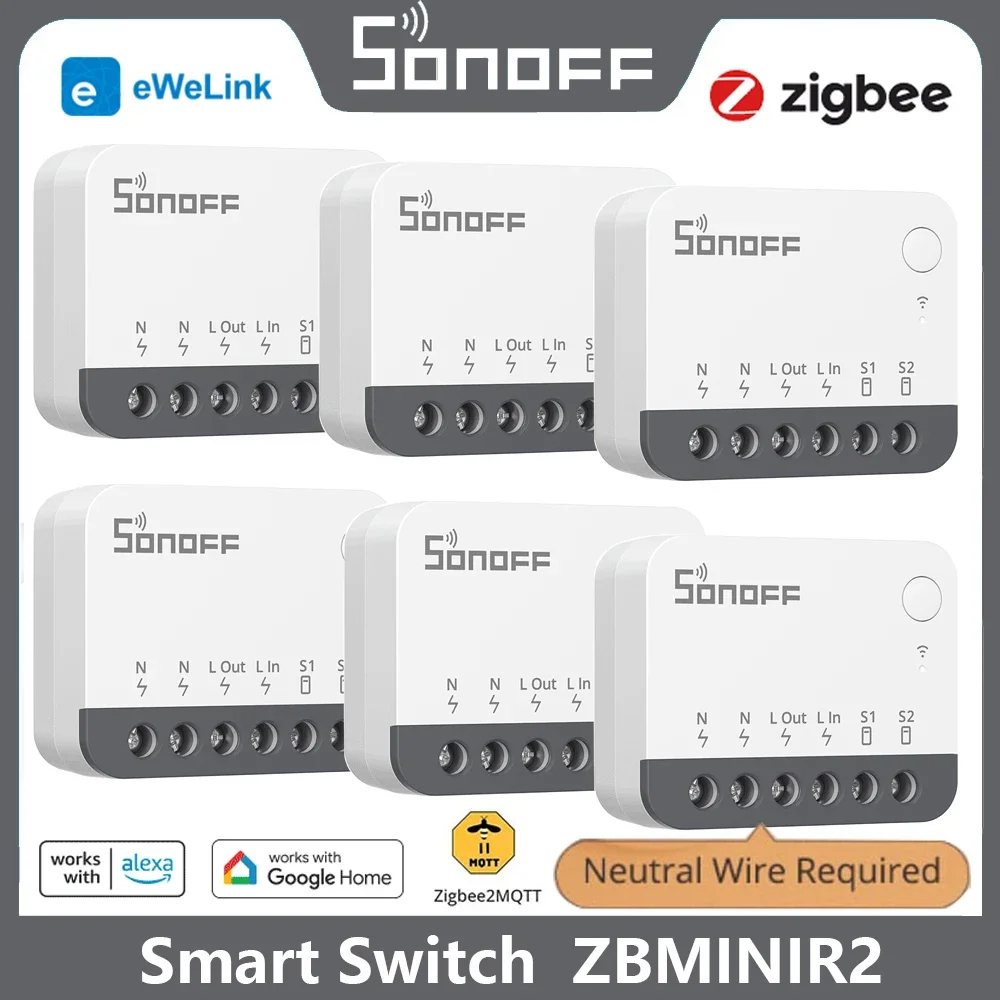 SONOFF ZBMINIR2 Extreme Zigbee Smart Switch Detach Relay External Switch Remote Control via Alexa Google Home Require Zigbee Hub