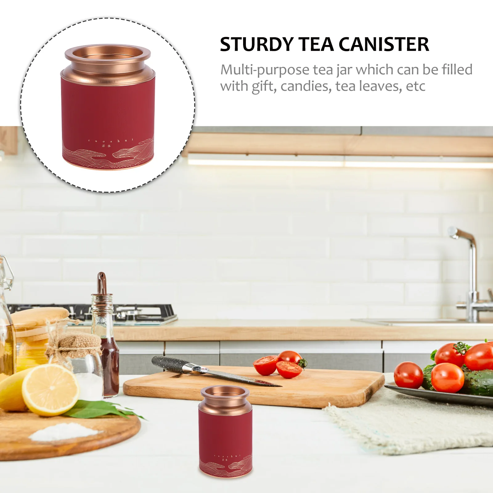 

Large Round Tinplate Canister Sealed Sturdy Storage Container for Tea Leaves Candy Gift Home Party Use Multi Purpose Metal Tea