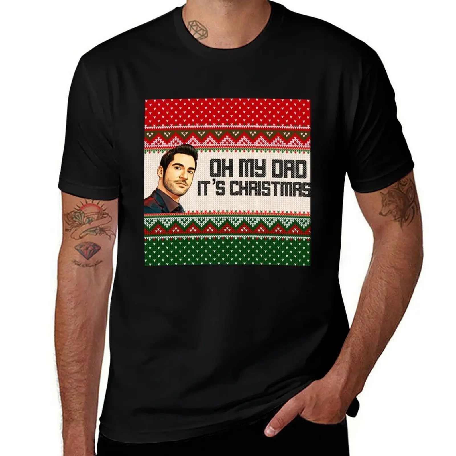 Lucifer oh my dad it’s Christmas T-Shirt Quick Dry Sports Short Sleeve Tee T-Shirt