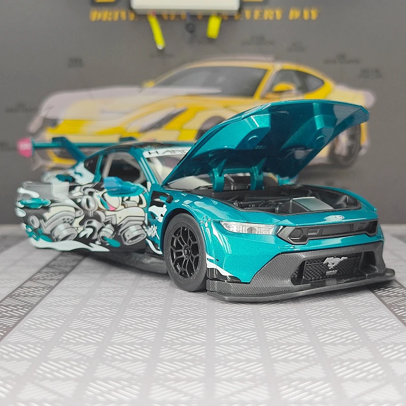 CCA 1:24 simulation Ford Mustang GT3 alloy car model doors and hood can be opened  suitable for collection