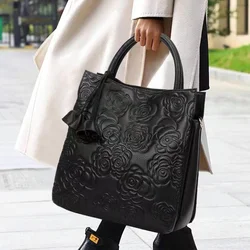 ZOOLER Full 100% Real Leather Women Hand Bags Trendy Ladies Cow Skin Handbag  Luxury Designer Big Totes Formal Black#YC225