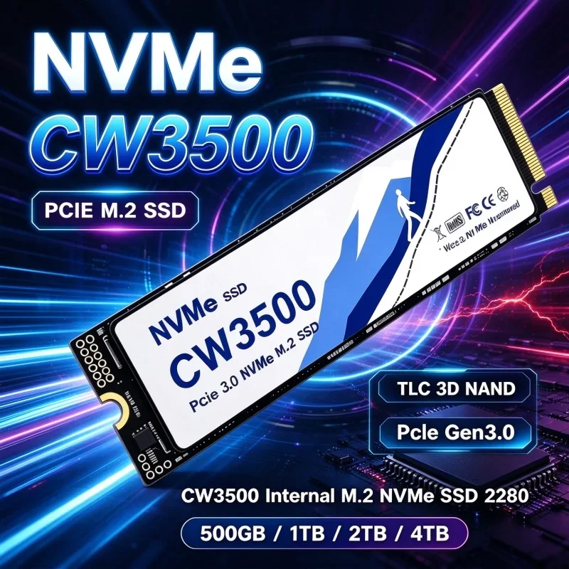 CW3500 M.2 2280 NVMe SSD PCIe 3.0 500GB 1TB 2TB 4TB High Speed Internal Solid State Drive For Notebook Desktop Gaming PC