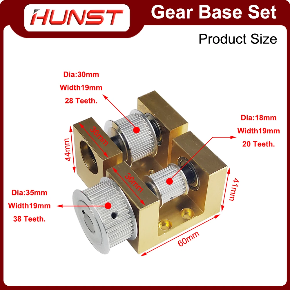 HUNST-piezas de máquina, juego de Base de engranaje para máquina de grabado y corte láser Co2