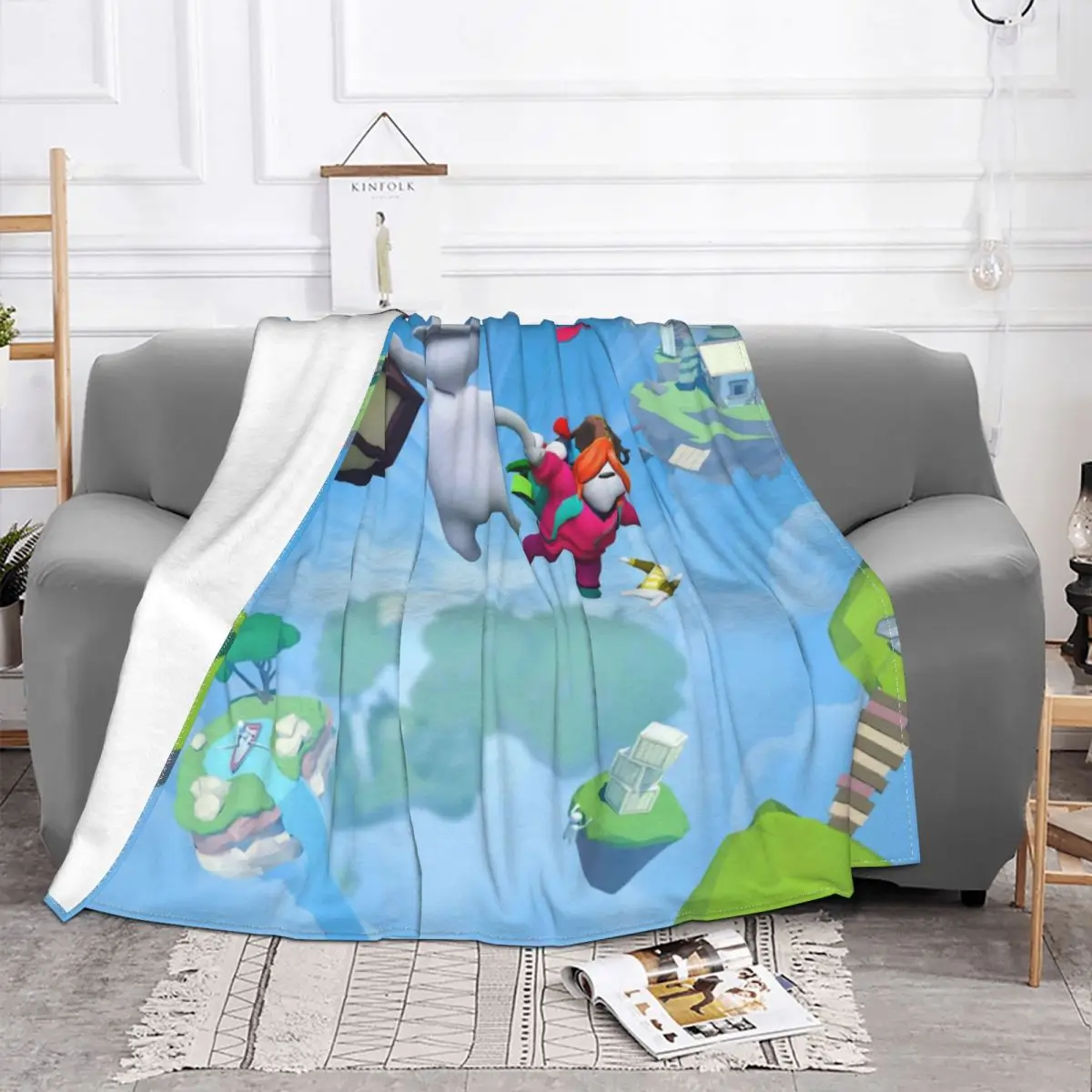 Pull The Light And Fly By Blanket Human Fall Flat Decrypting Games Fleece Flannel Thin Throw Blankets For bed Bedspread