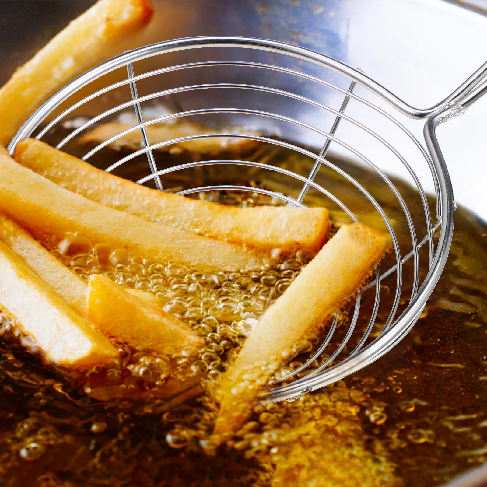 

3pcs Stainless Steel Colander Set Red Small Medium Large Spider Strainer Pasta Drainer Slotted Spoon Kitchen Gadgets Oil