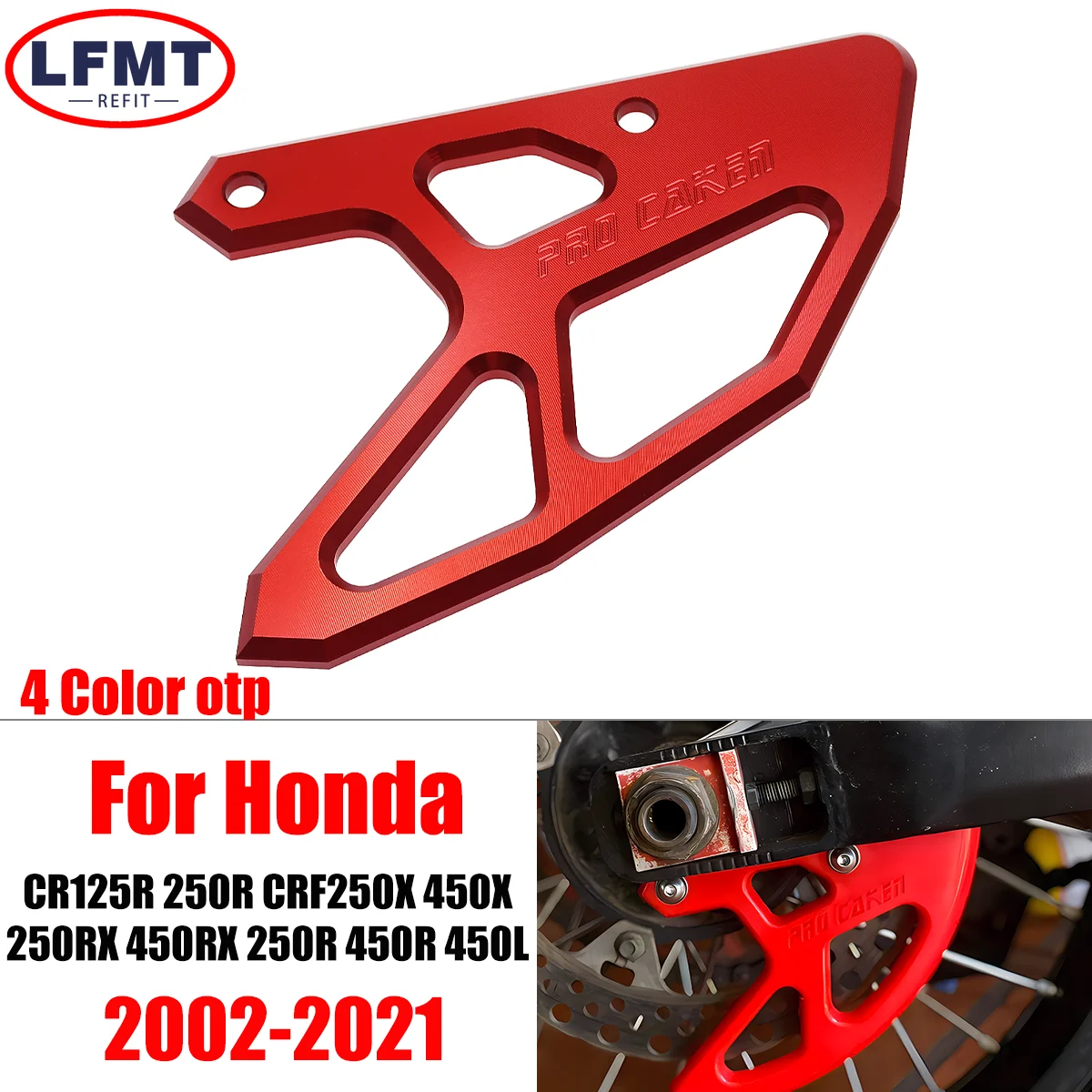 

CNC Aluminum Rear Brake Disc Guard For Honda CR125R 250R 2002-2019 CRF 250X 450X 250RX 450RX 250R 450R 450L 2003-2021 Dirt bike