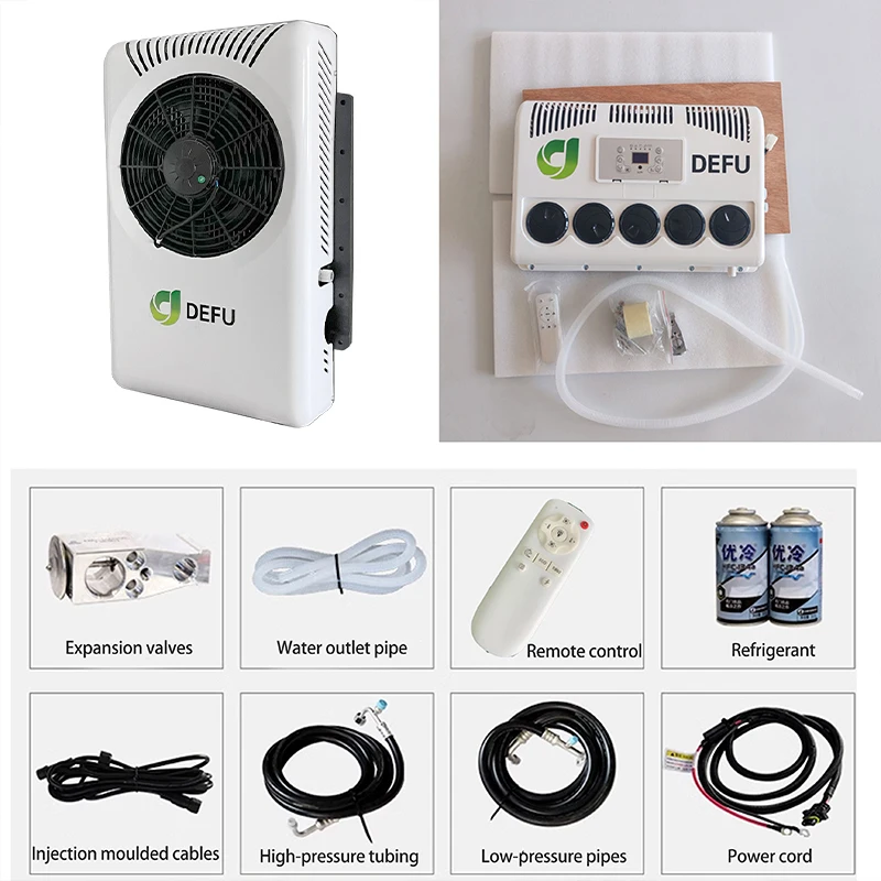 سبليت شاحنة التيار المتناوب وحدة تكييف الهواء عدة الملحقات Rv 12v مكيف الهواء لشاحنة سيارة تخييم