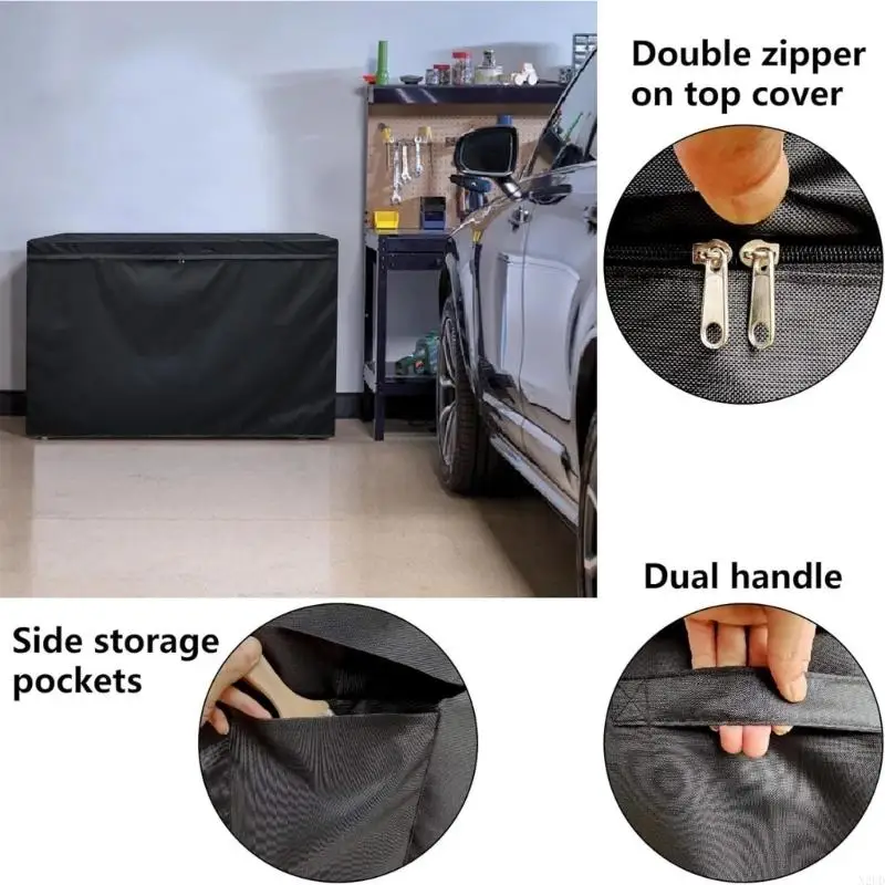 Dustproof Cover with Elastic Bottom for 14-16 Cubic Feet Deep Freezer Waterproof Protective Double Zippered Freezer Cover N2UD
