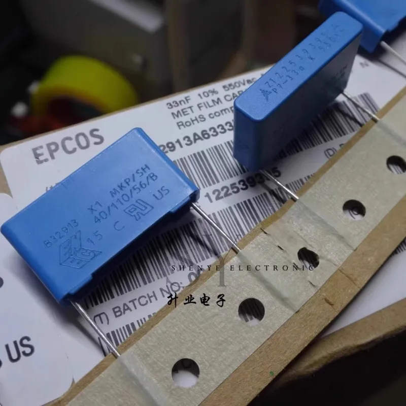 

5 шт./10 шт. EPCOS 0,033 мкФ/550 В переменного тока 33nf 333 X1 новый тонкопленочный конденсатор 22 мм B32913A6333K