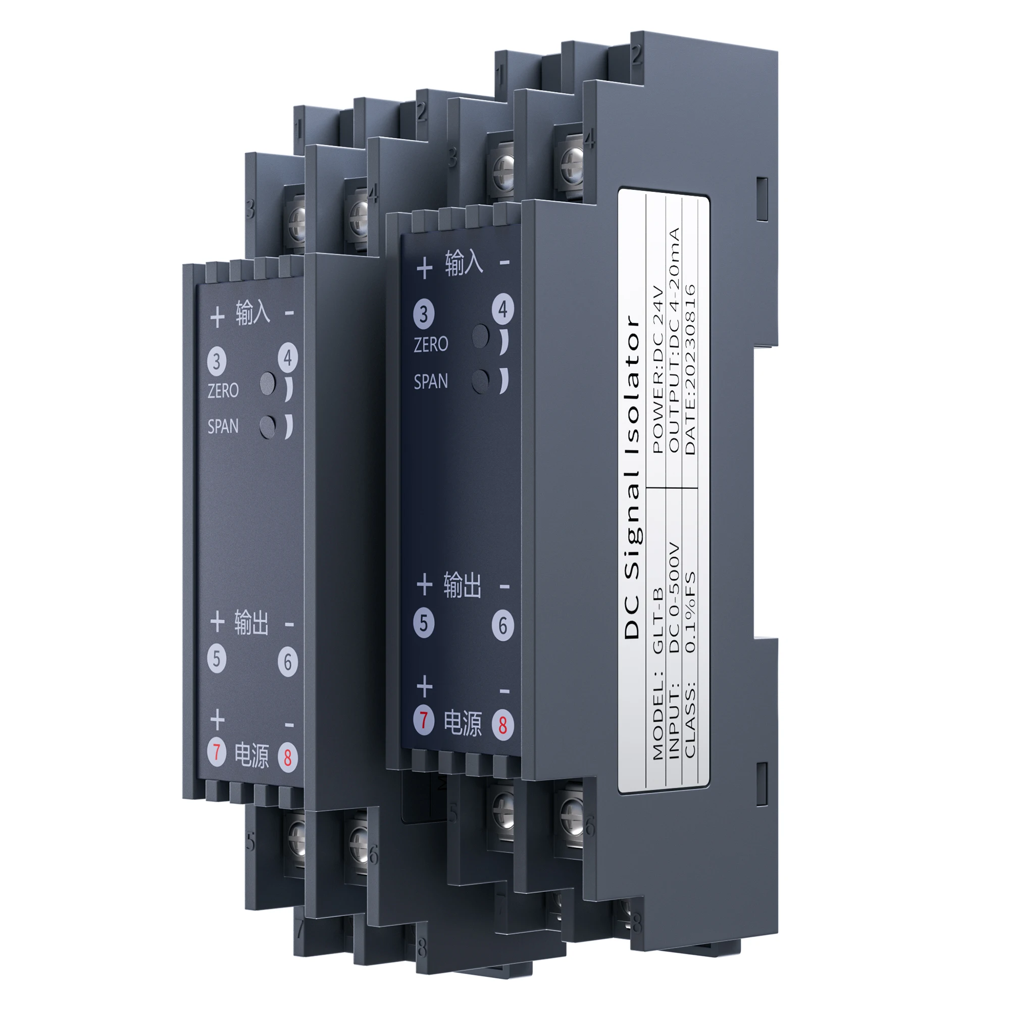 Transductor de voltaje de corriente GLT-B, convertidor aislado de señal, módulo analógico aislador de señal, CC 1A 5A, 4-20mA/0-5V/10V/75mV