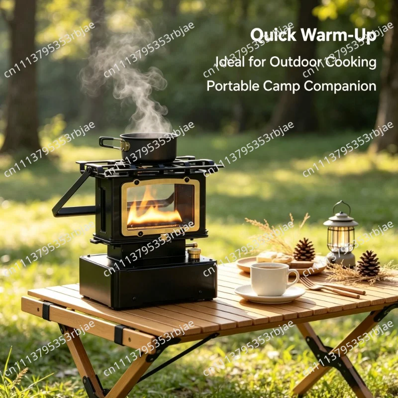 Move the campfire into the camp! This retro viewing stove makes tea and keeps warm, and a high-value portable stove