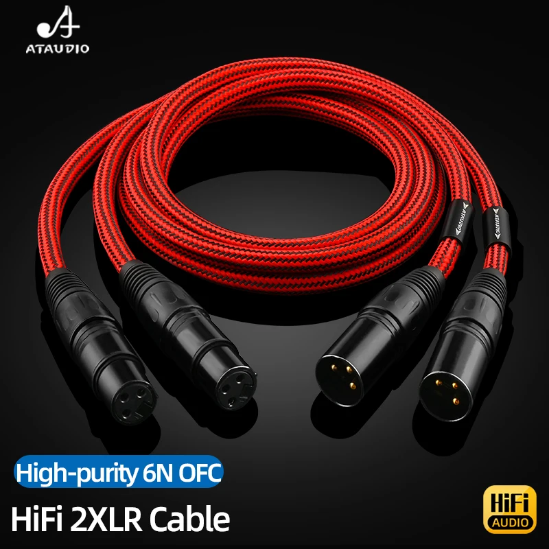 HiFi XLR-Kabel Hochwertig 6N OFC Symmetrisches 2XLR zu 2XLR Audiokabel Stecker auf Buchse für Mikrofon Verstärker