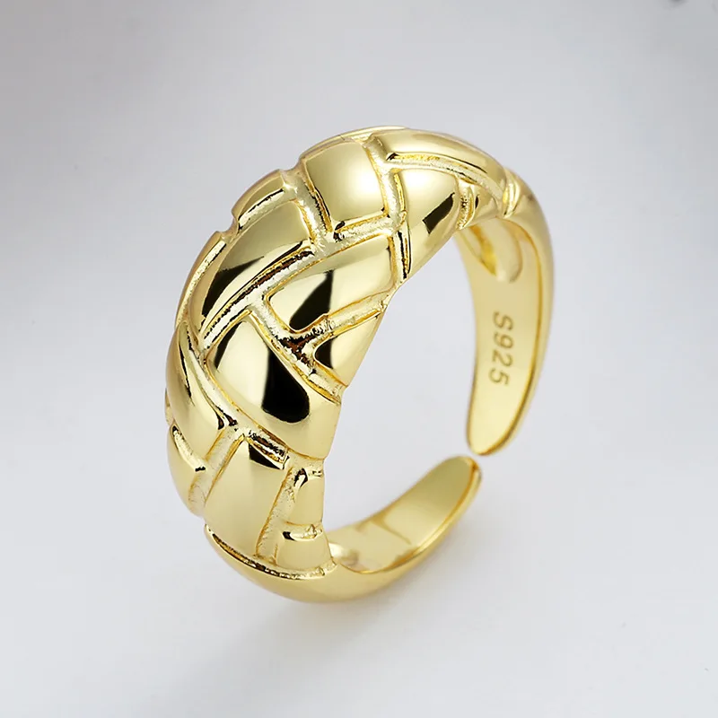 

QMCOCO Korean Light Luxury Geometric Silver Color Ring Woman Fashion Temperament Index Finger Ring Simple Jewelry Accessories