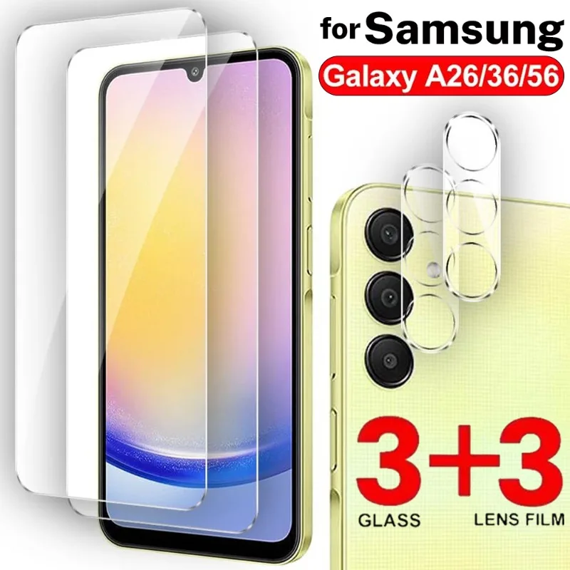 

Tempered Glass for Samsung Galaxy A26 A36 A56 Screen Protector Camera Lens Glass Hardness Protective Film for Galaxy A26/A36/A56