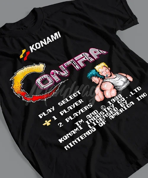 Camiseta unisex Contra videogame 80’S Konami Cotton anime T-shirt