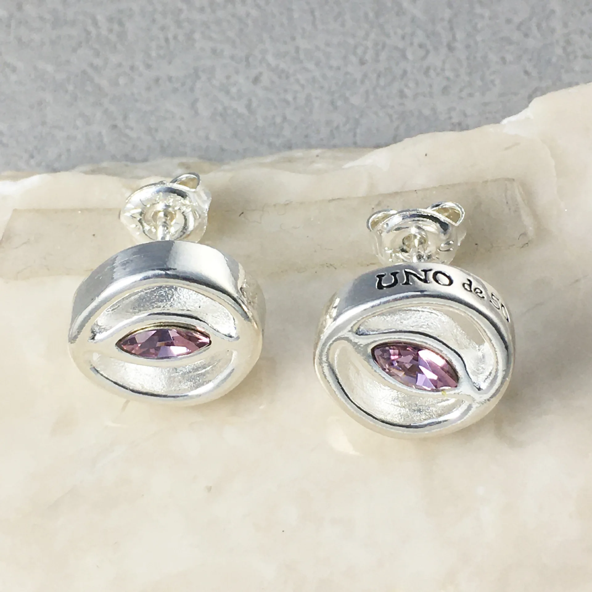 2024 UNOde50 best selling Spanish fashion simple pink female earrings for romantic jewelry gift