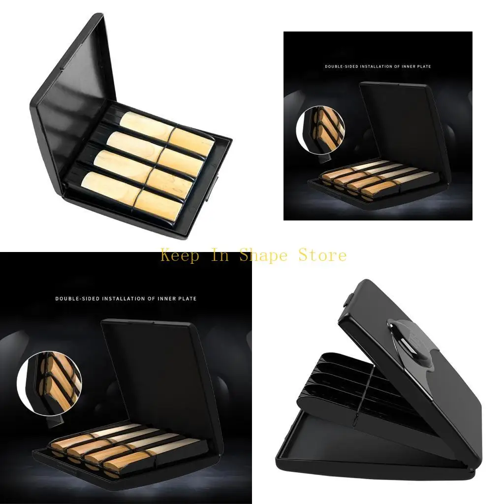 U1JC 8 Slots Storage Box Portable Good Seal Performance ABS Saxophone Sax Reeds for C