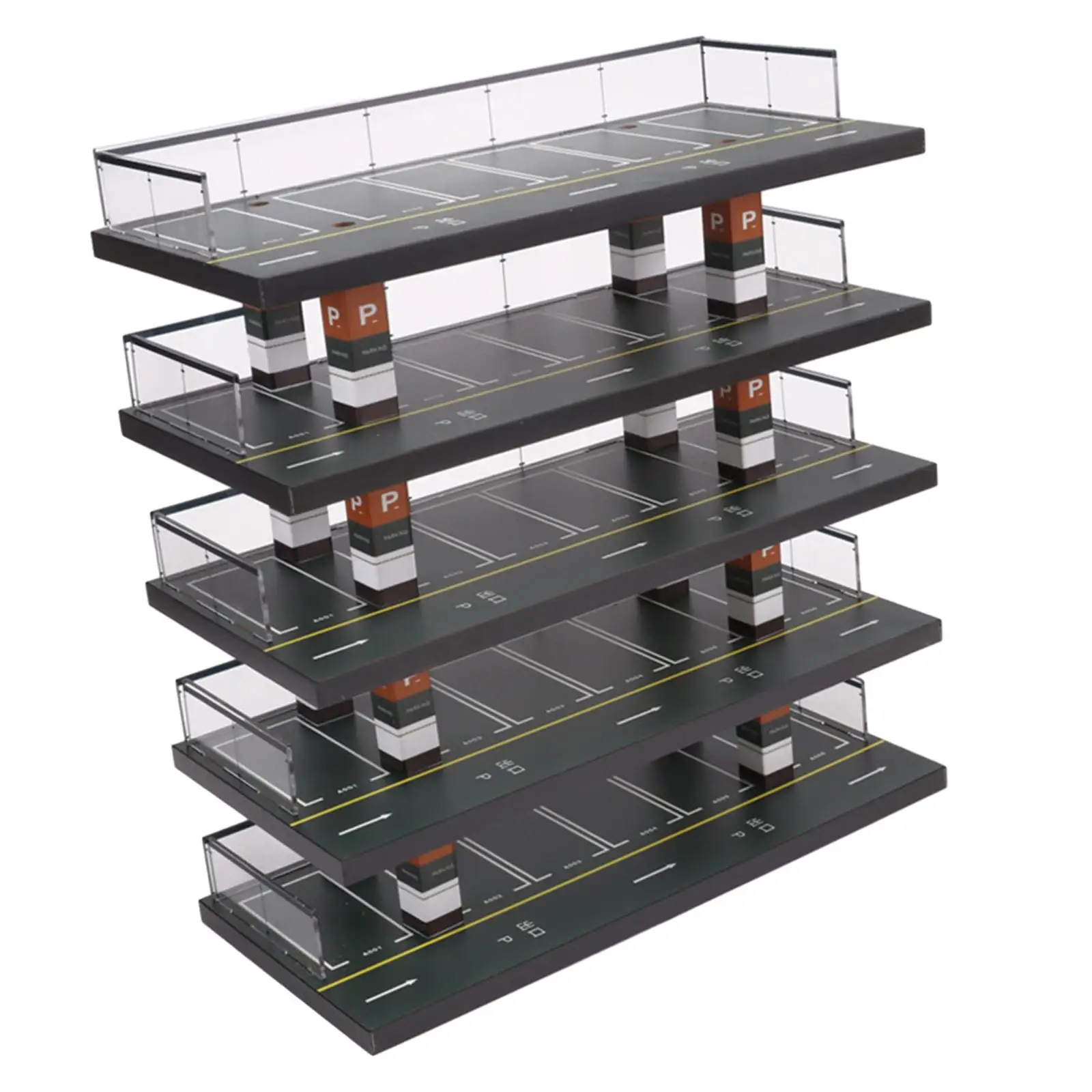 

1/64 Parking Lot Scene Display Case Realistic Collectibles Acrylic Scenery Display Stand for Alloy Car Model Toy Home Decor