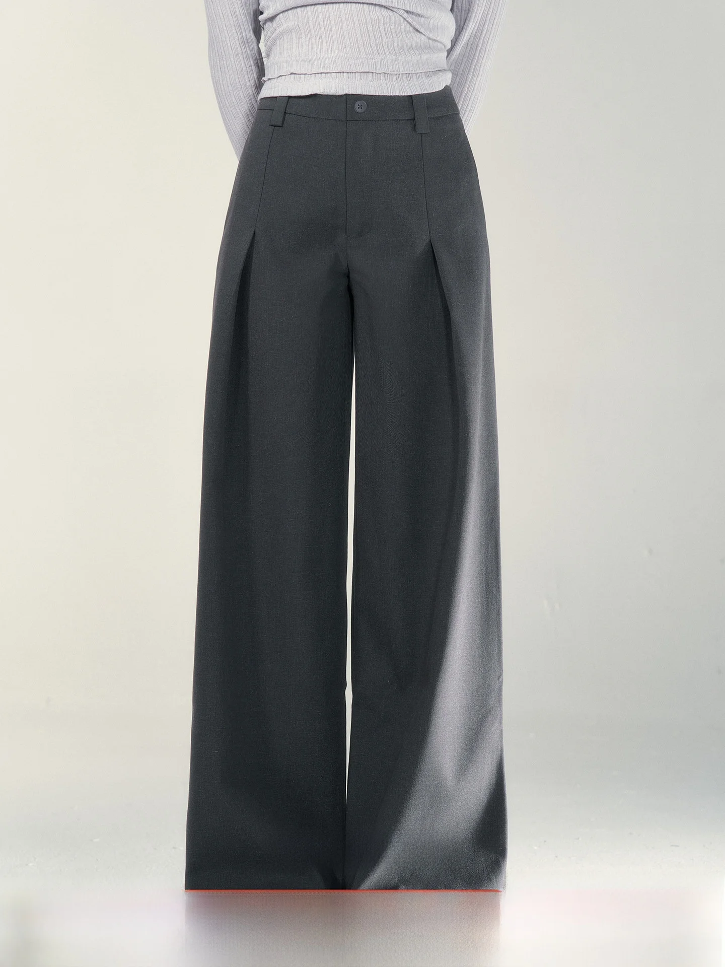 

Женские повседневные брюки с высокой талией и широкими штанинами, свободного кроя, весна 2026, новинка, универсальные, прямые, в стиле lazy chic