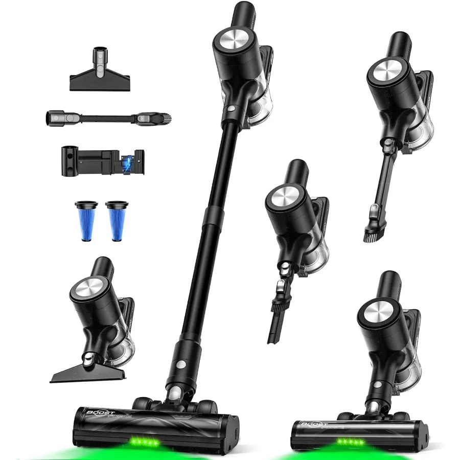 

Cordless Vacuum Cleaner 46Kpa/55 Mins Vacuum Cleaners for Home Self-Standing Stick Vacuum with Rechargeable Dock LED Display an