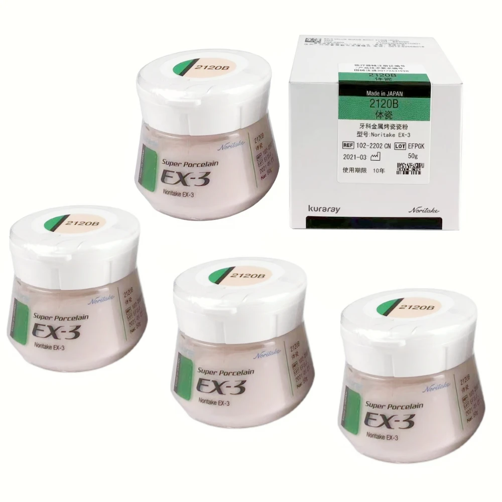 Noritake EX-3 Super Body porcelana en polvo, Material de laboratorio Dental, herramientas de odontología, 1 botella/50g