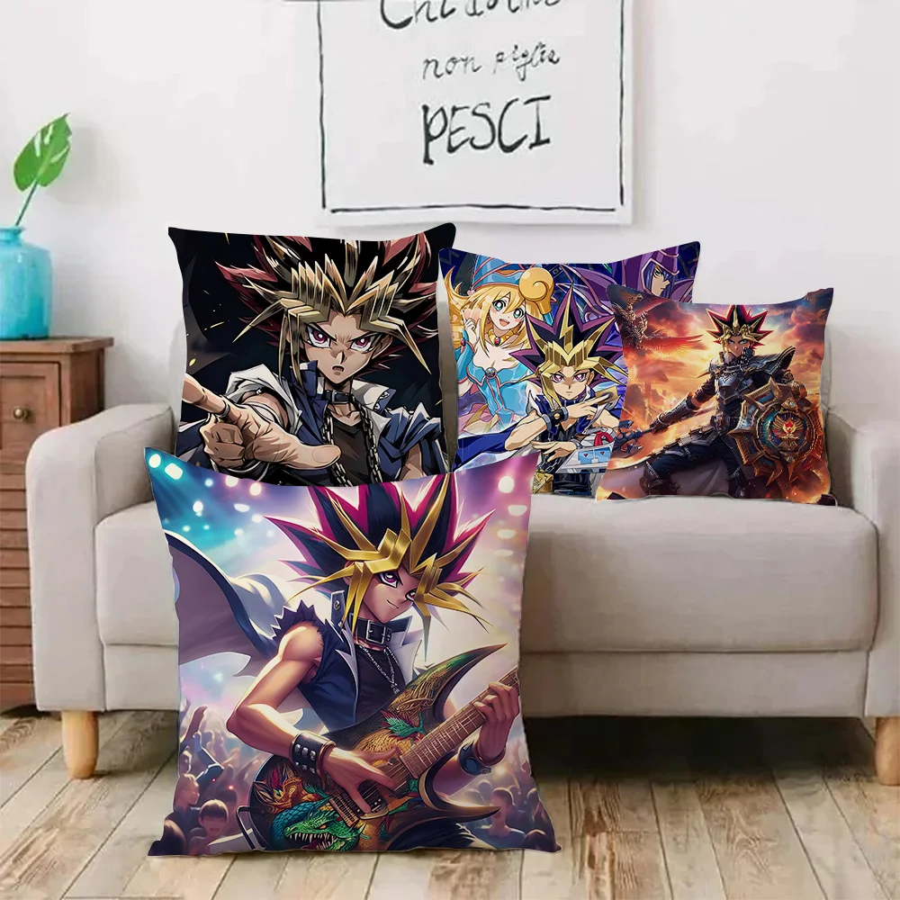 Yu-Gi-Oh Pharaoh Atem Yami Yugi Pillow Covers Cartoon Sofa Decorative Home Double-sided Printing Short Plush Cute Cushion Cover