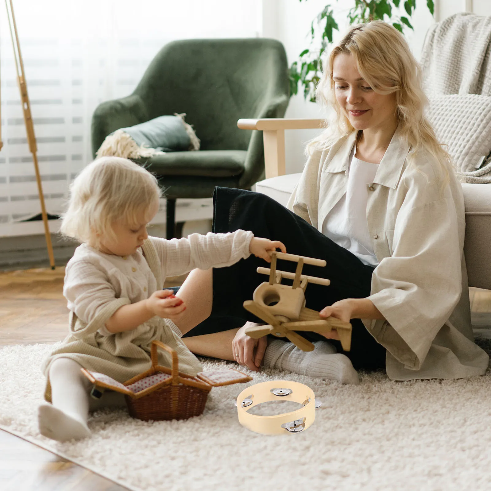 

Wooden Handbell Baby Musical Instruments Rattle Plaything The Toys for Toddlers