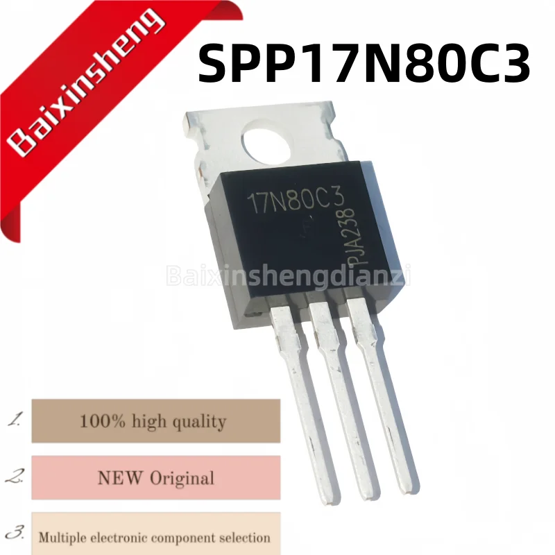 

10 pieces, SPP17N80C3,17N80C3,TO-220, Brand new MOS transistor.