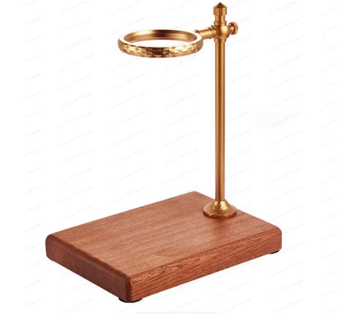 

High-quality food-grade material Solid wood poured in coffee machine filter rack Coffee drip station Copper dripper rack