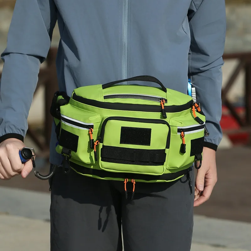Outdoor multi-functional expansion waist bag, fishing gear storage, men's crossbody bag, wear-resistant Oxford Brouard rod bag