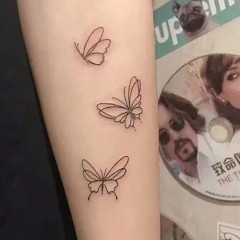 10 Stück wasserdichte temporäre Tattoo Aufkleber kleine Schmetterling Körper Kunst gefälschte Tattoo Flash Tattoo Schlüsselbein für Männer Frauen Kinder