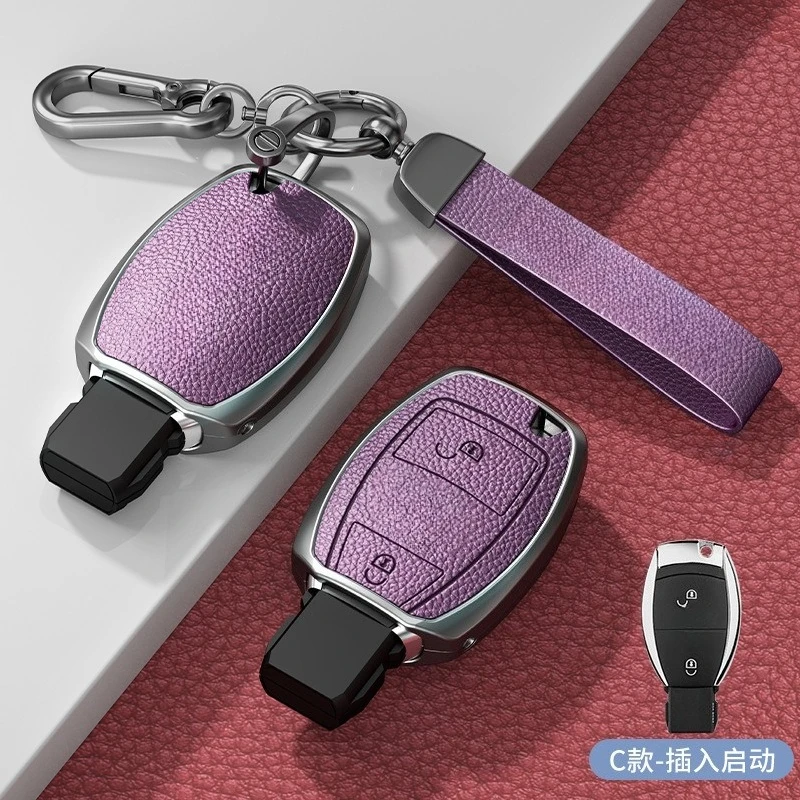 حقيبة مفاتيح من سبائك الألومنيوم على شكل C مناسبة لسيارة Mercedes Benz E300lC A-class S-Class GLC GLE/GLA/GLS/CL