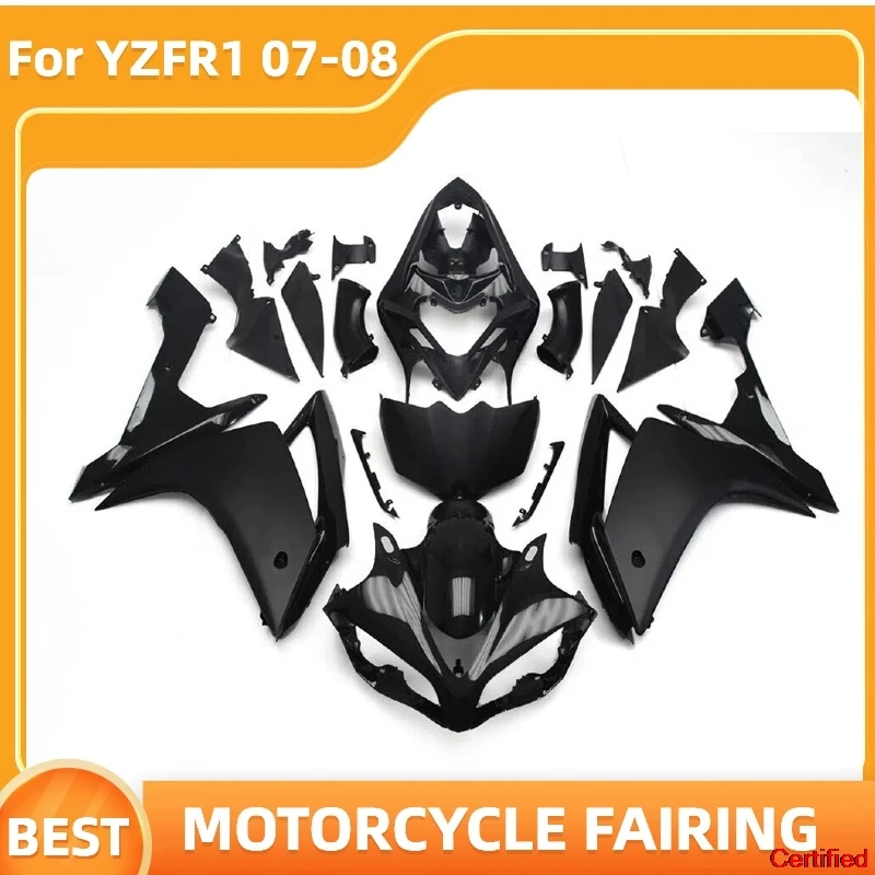 Road Racing Motorcycle Fairings For YAMAHA YZF-R1 2007 2008 YZFR1 07 08 Prime  Complete set Free Custom Bodywork set all black