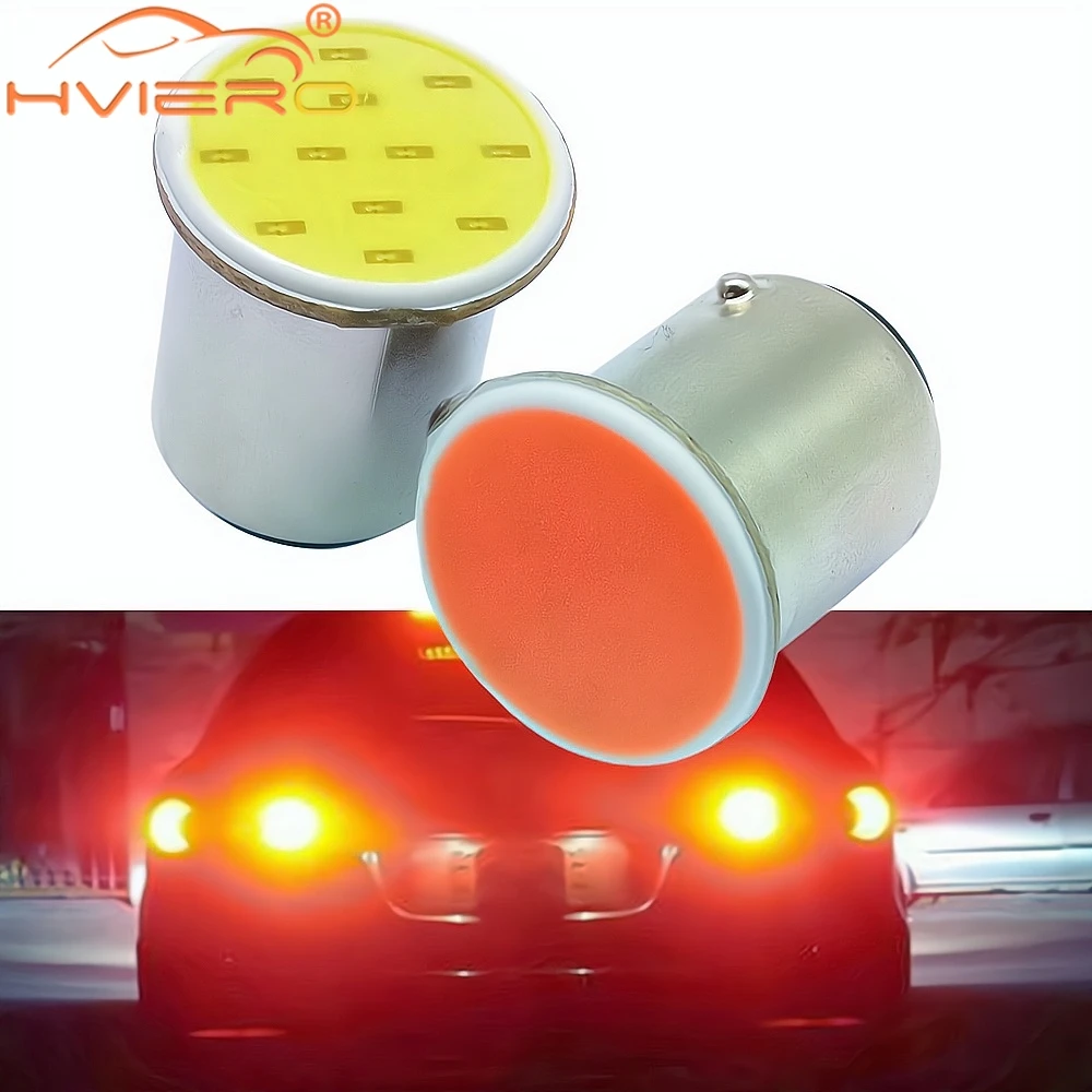 2PCS Reverse Trunk Rear Turn Signal Bulbs Trailer Truck Light Parking Auto Cob 12Led 1156 BA15S 1157 BAY15D Car Lamp Multicolor