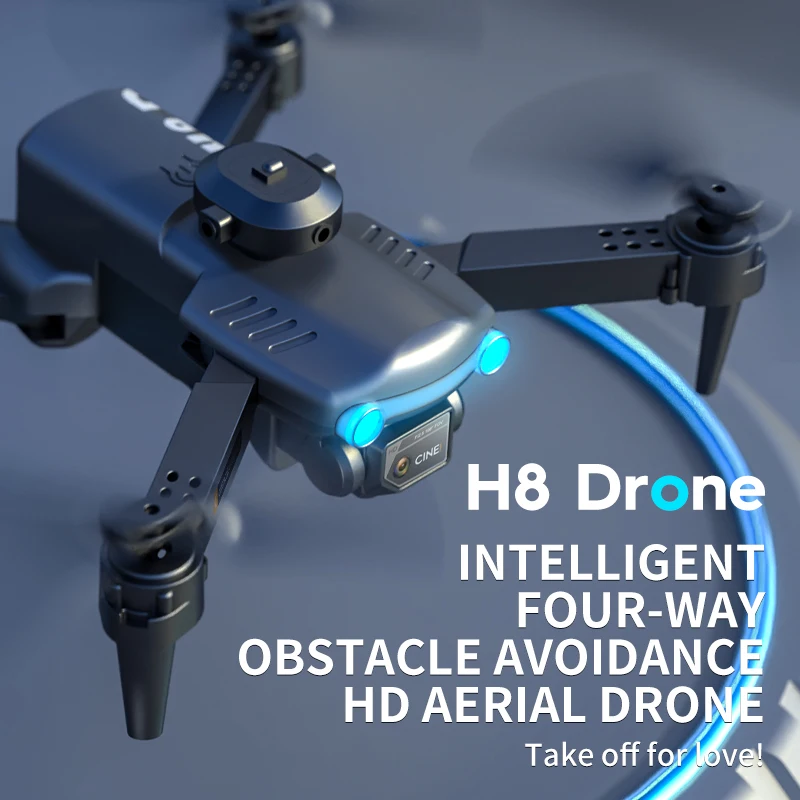 2024 H8 remote control obstacle avoidance drone folding aerial photography HD dual camera optical flow quadcopter toy