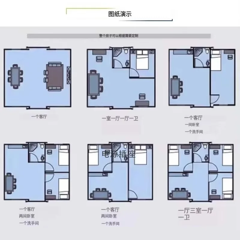 Modern Villa House 20ft Foldable Mobile Prefabricated Expandable Container Home with Full Bathroom 2/3 Bedrooms