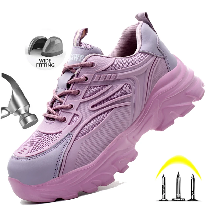 

Женские защитные ботинки. Рабочая обувь со стальным носком. Подошва, увеличивающая рост. Легкие защитные ботинки для проколов.