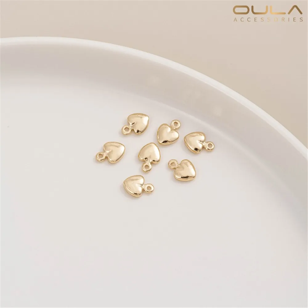 

10PCS Diy 14K Gold Five-pointed Star Heart-shaped Peach Water Drop Extended Chain Tail Pendant