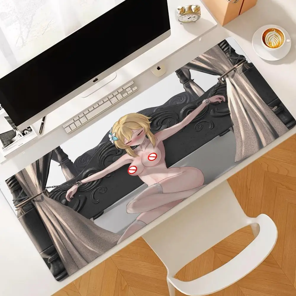 Sexy Anime blonde Haare Mädchen Mauspad große Brüste HD Anime Maus Matte Hentai Gummi Mouse pad großen Spiel Teppich niedlichen Mädchen Schreibtisch