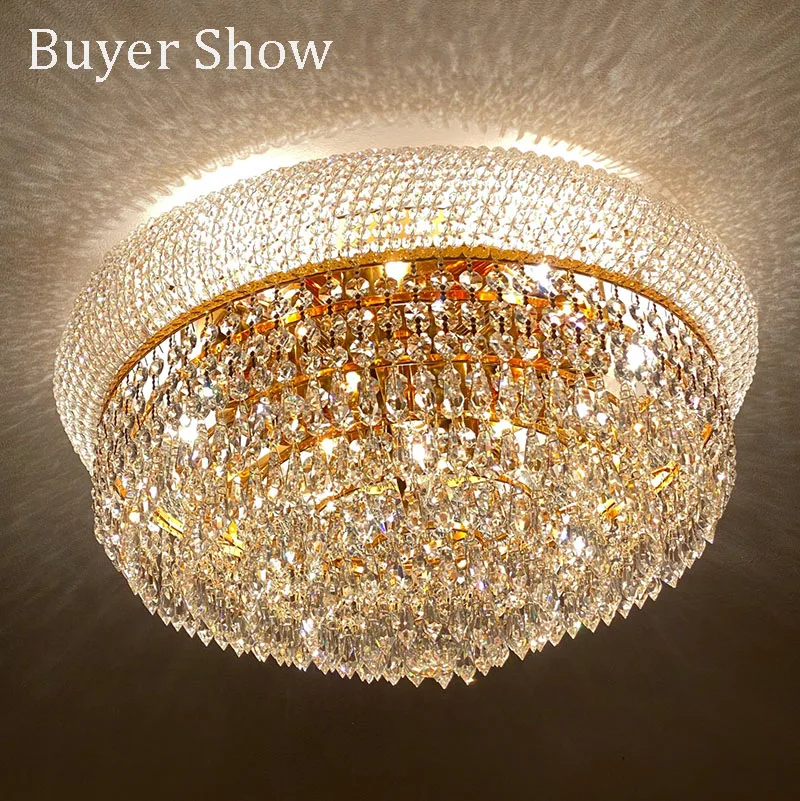 Modern Crystal Ceiling Light for Living Room Kitchen Island Home decor Gold hanging light Led Luxury Cristal Lustre Ceiling Lamp