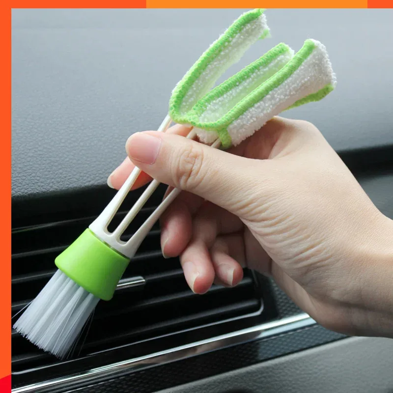 

1Pcs Car Cleaning Brush Double Ended Car Air Conditioner Vent Slit Brush Instrumentation Dusting Blind Keyboard Cleaning Washer