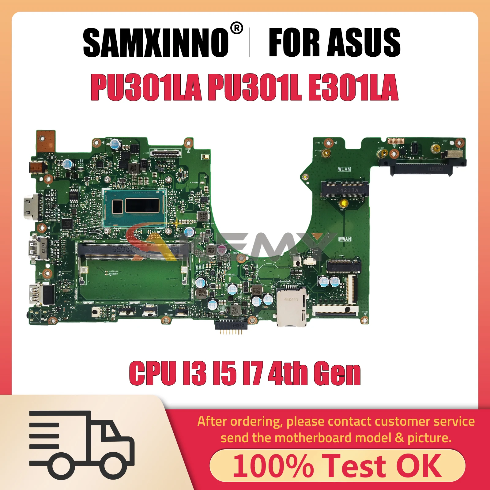 

PU301LA Notebook Mainboard For ASUS PRO ESSENTIAL PU301L E301LA Laptop Motherboard With CPU I3 I5 I7 4th Gen