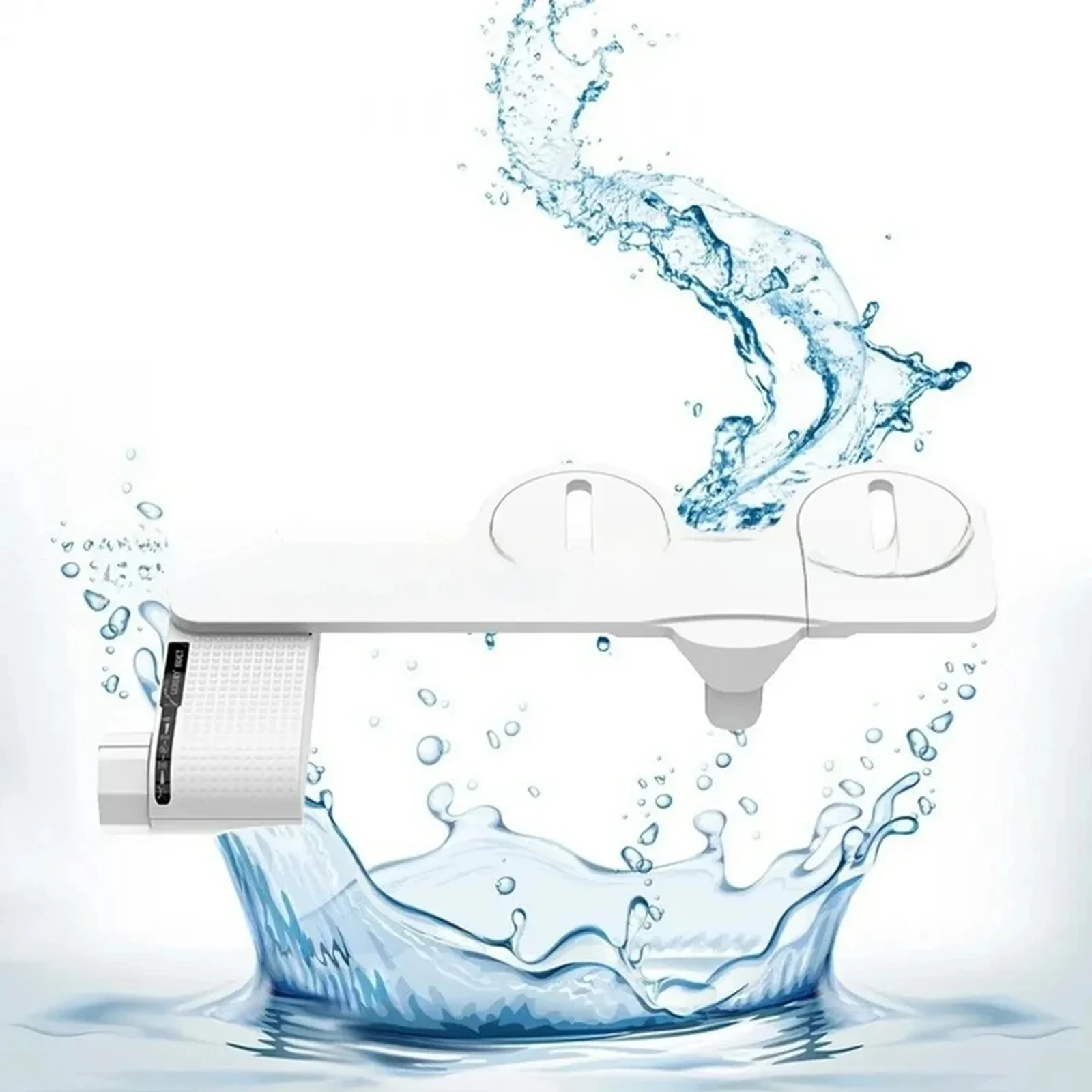 Bidet Attachment Ultra-Slim Toilet Seat Attachment Dual Nozzle Bidet Adjustable Water Pressure Non-Electric Ass Sprayer