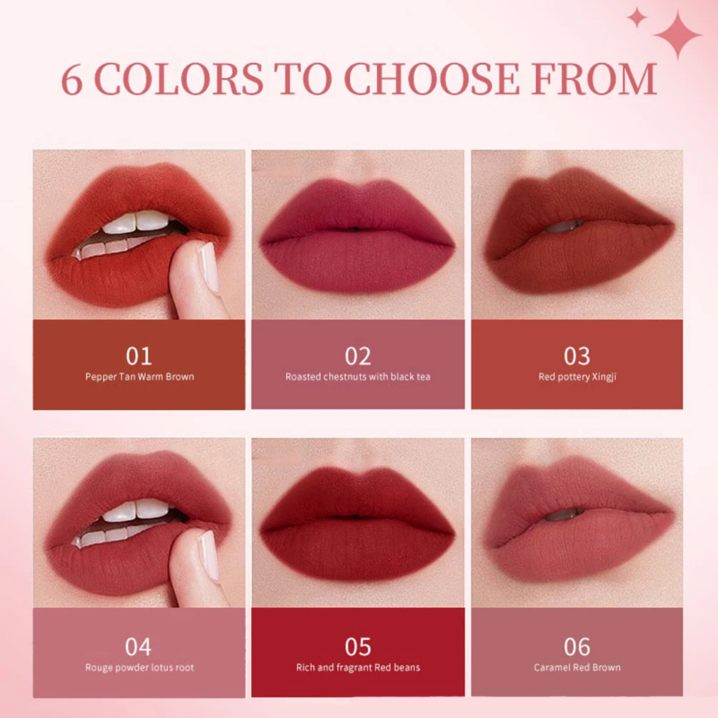 Private Label Long-lasting Liquid Lipstick Custom Logo 6colors Wholesale Pigment Soft Moisturizing Hydrating Makeup Cruelty Free